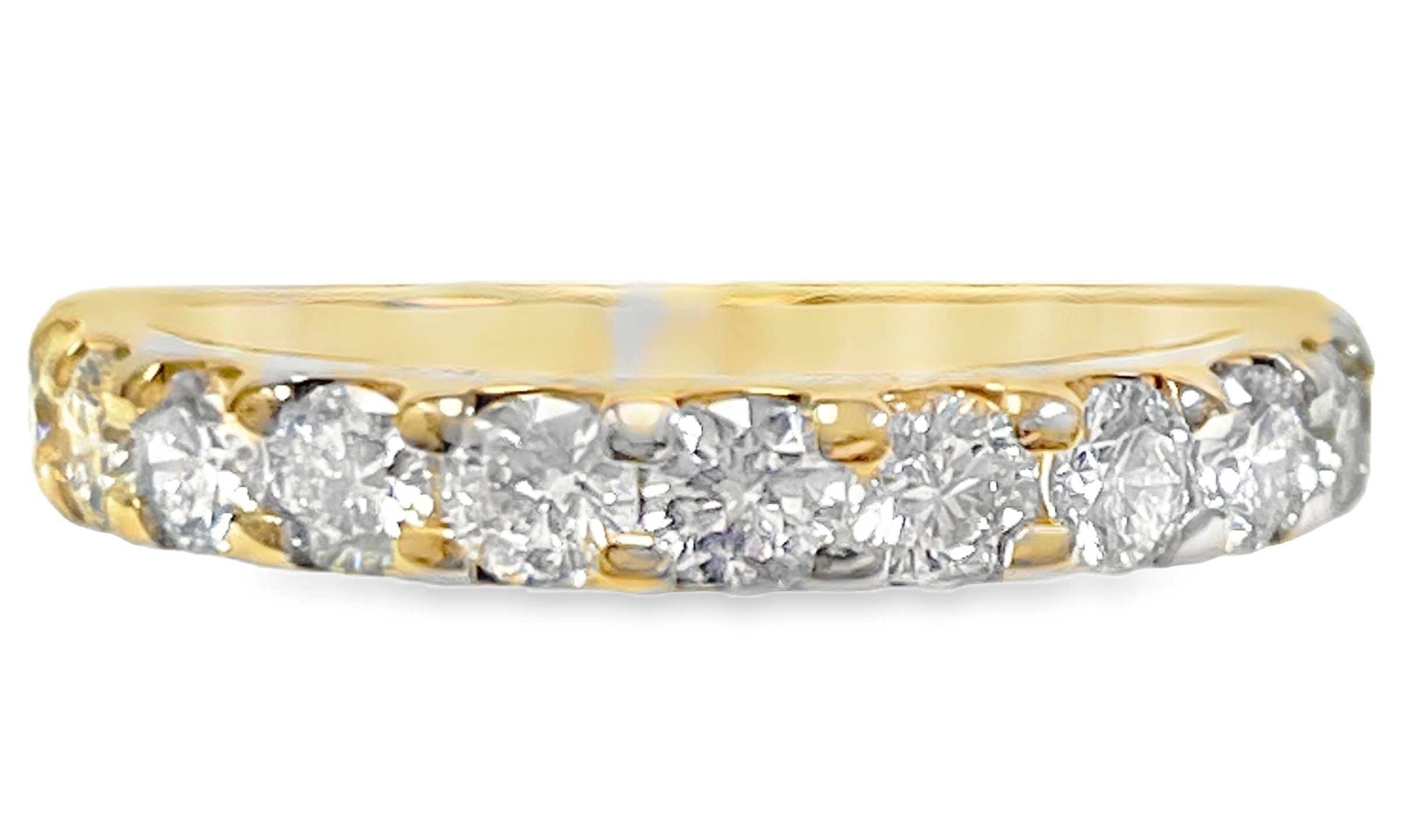 SUPER MAN MADE CREATED 1.00CTW LDS 11 ROUND DIAMOND ANNIVERSARY BAND 14KY