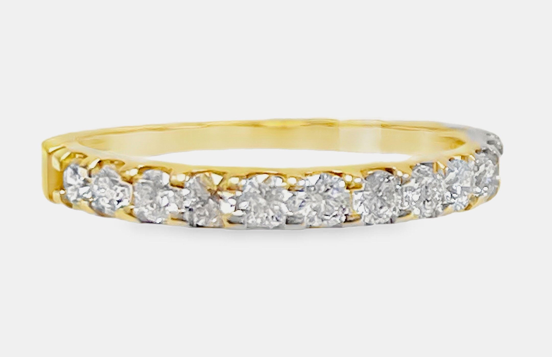 SUPER MAN MADE CREATED LDS 1/2CTW 11 ROUND DIAMOND ANNIVERSARY BAND 14KY