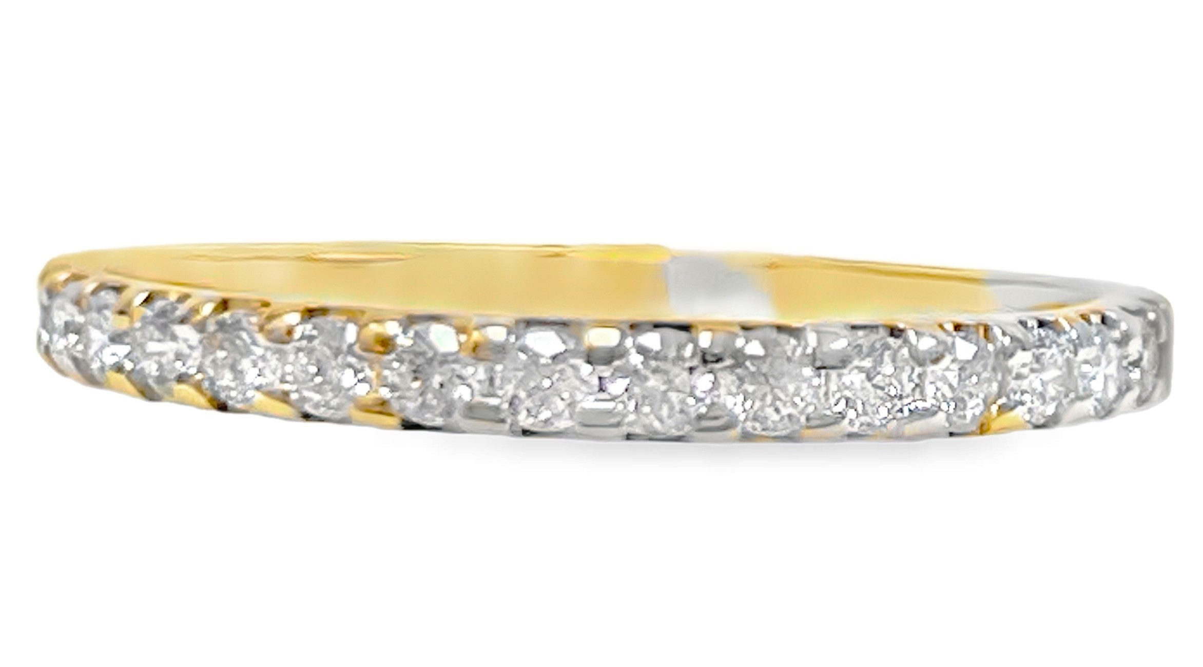 SUPER MAN MADE CREATED 1/4CTW LDS 15 ROUND DIAMOND ANNIVERSARY BAND 14KY