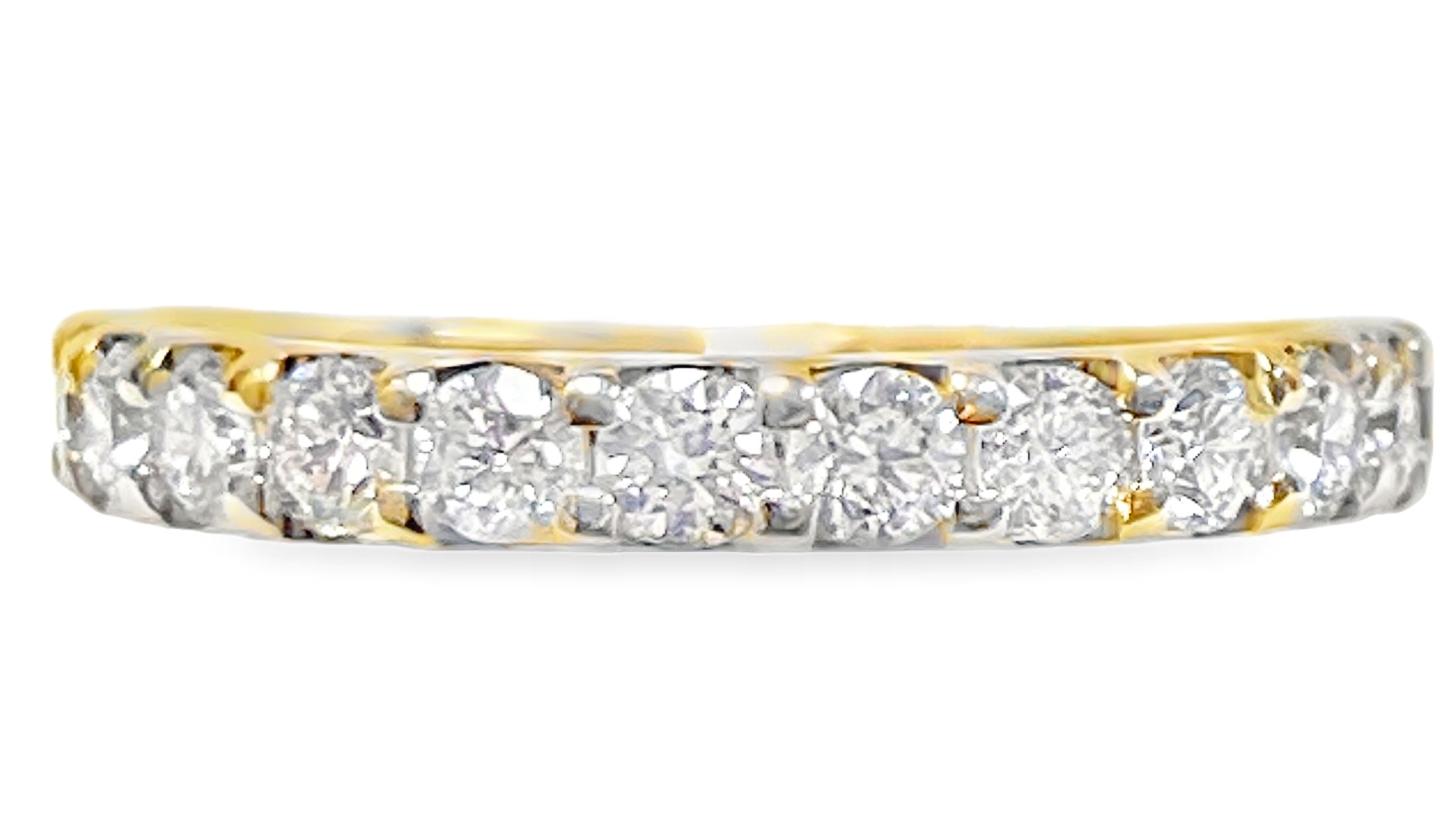 SUPER MAN MADE CREATED 3/4CTW LDS 11 ROUND DIAMOND ANNIVERSARY BAND 14KY