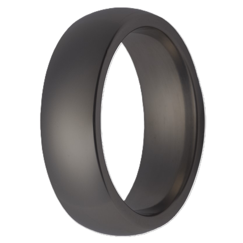 6MM BLACK CERAMIC DOME MATTE BAND SIZE 9.5