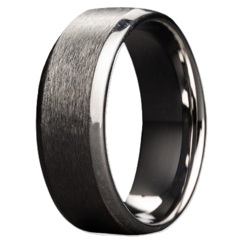 6MM TUNGSTEN BEVEL SATIN-FINISH HIGH POLISH EDGES BAND SIZE 9.5