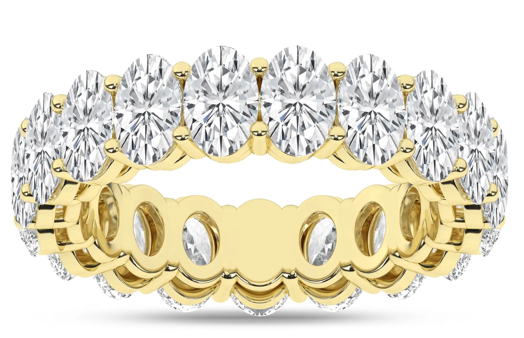 SUPER MAN MADE CREATED 4.50CTW 18 OVAL DIAMOND ETERNITY BAND EF VS 14KY