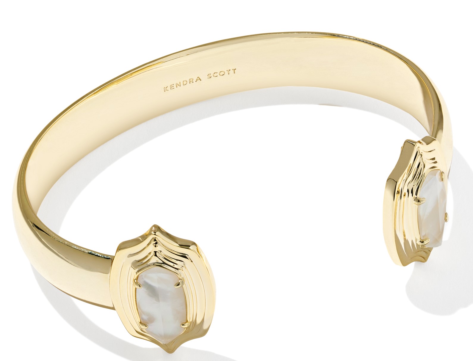 KENDRA SCOTT ELTON IVORY MOTHER OF PEARL GOLD TONE CUFF