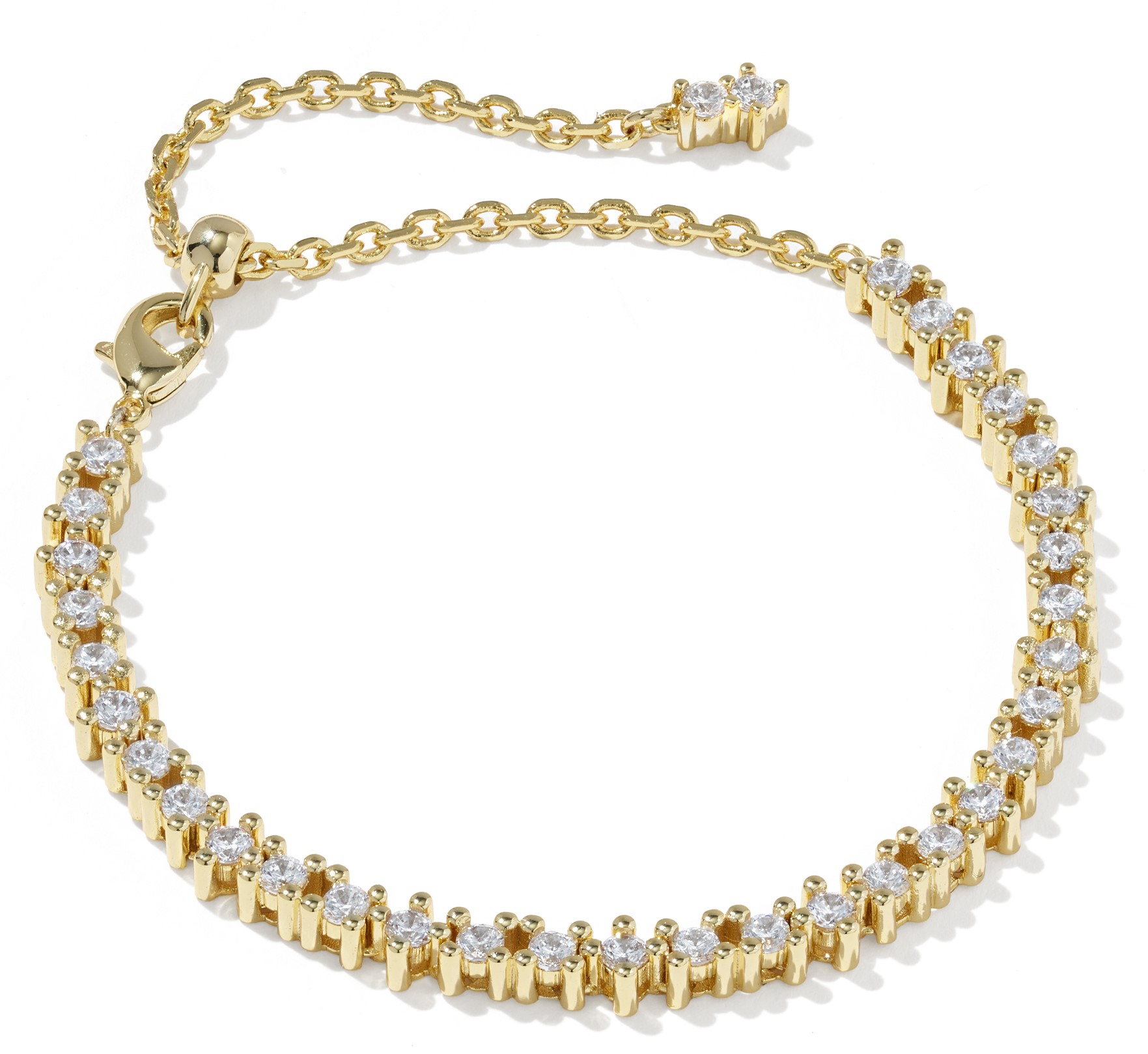KENDRA SCOTT FATE CZ GOLD TONE TENNIS BRACELET