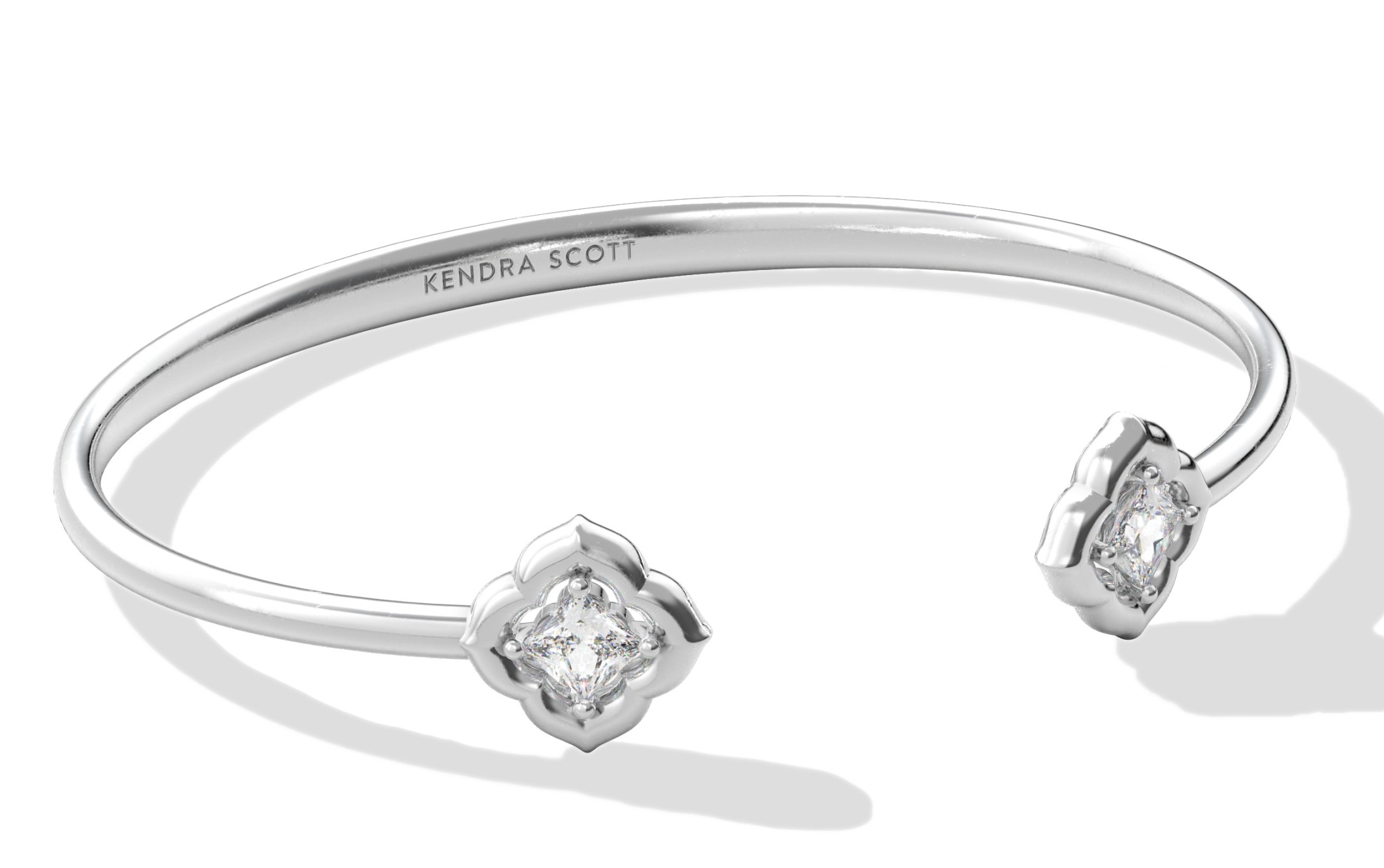 KENDRA SCOTT MALLORY CRYSTAL RHODIUM CUFF BRACELET
