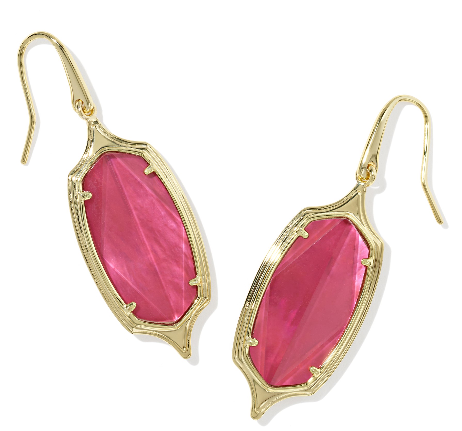 KENDRA SCOTT DANI DRK PINK ILLUSION GOLD TONE DROP EARRINGS