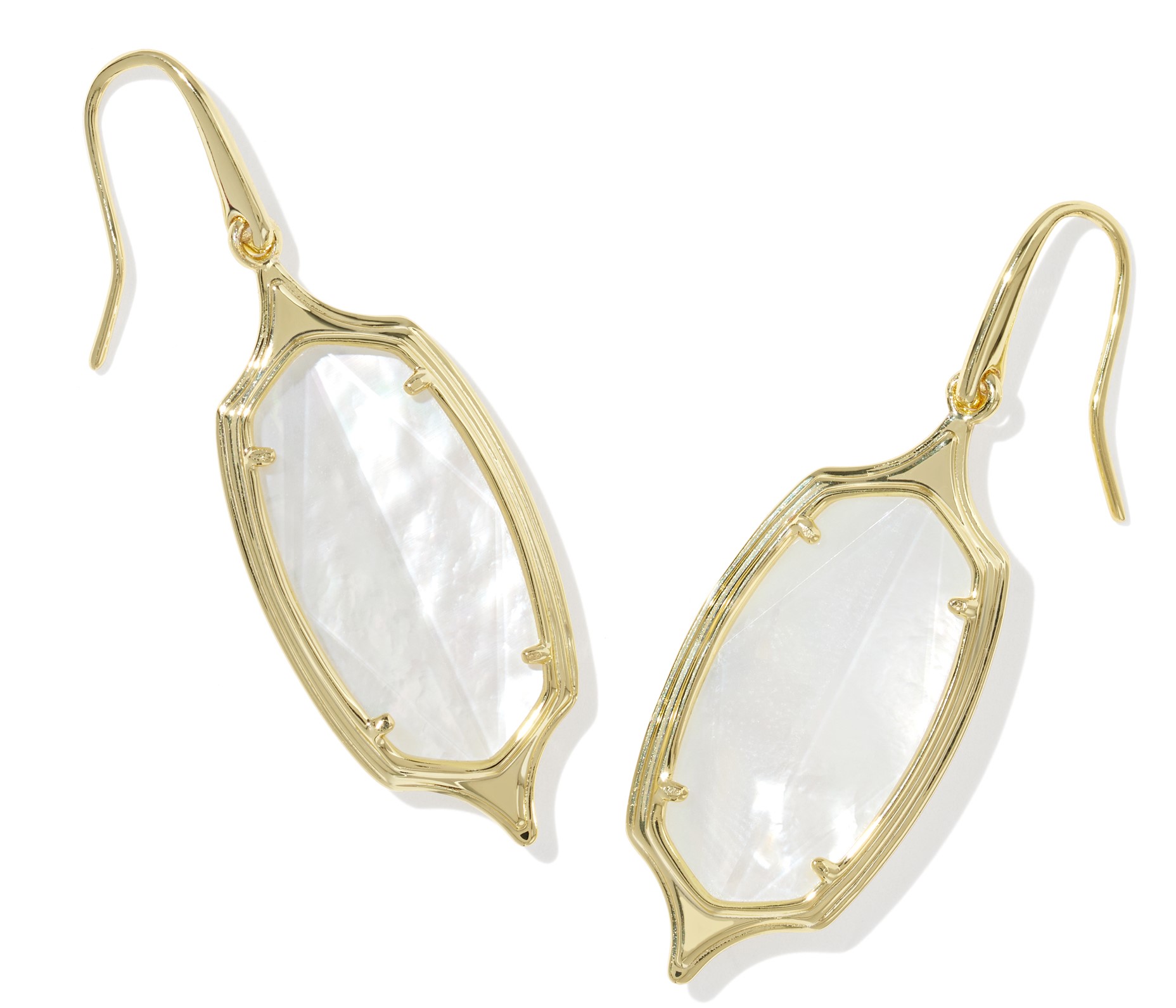 KENDRA SCOTT DANI IVORY MOTHER OF PEARL GOLD TONE DROP EARRINGS