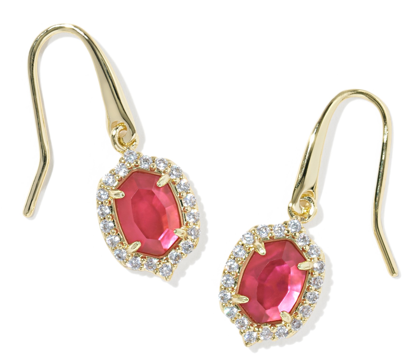 KENDRA SCOTT DAPHNE CRYSTAL DARK PINK ILLUSION GOLD TONE DROP EARRINGS