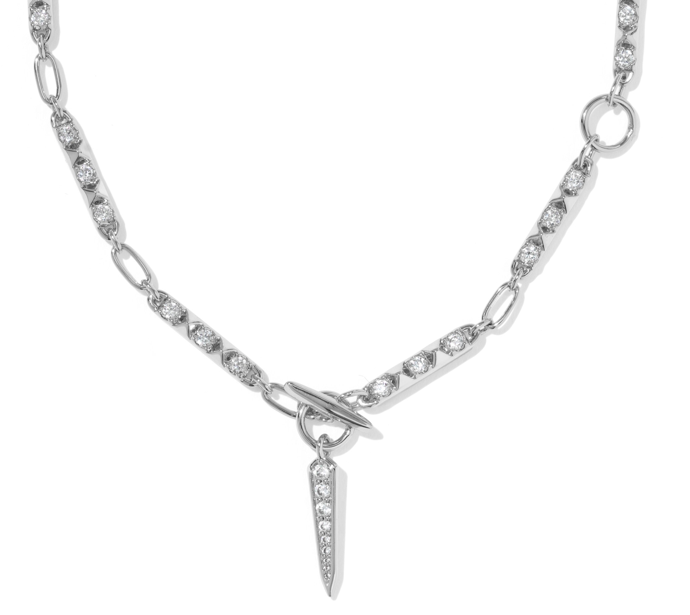 KENDRA SCOTT FATE CZ RHODIUM LARIAT NECKLACE