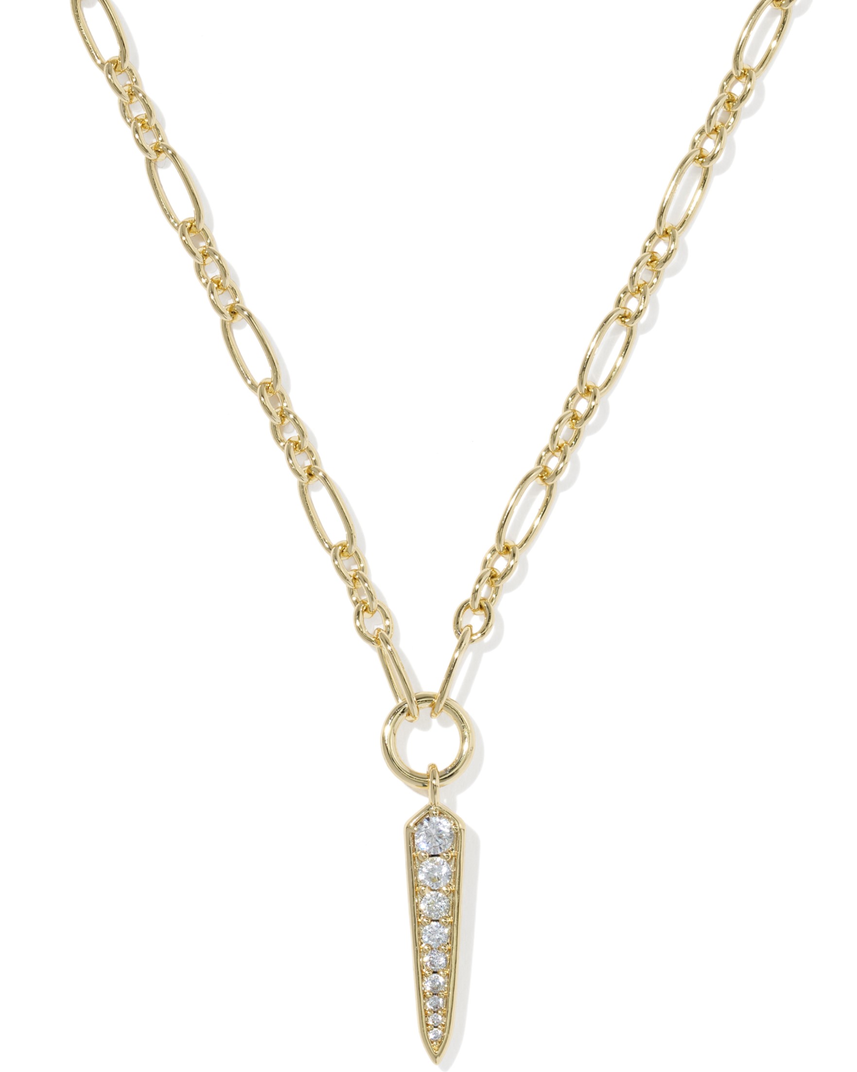 KENDRA SCOTT FATE GOLD TONE CZ SHORT PENDANT NECKLACE