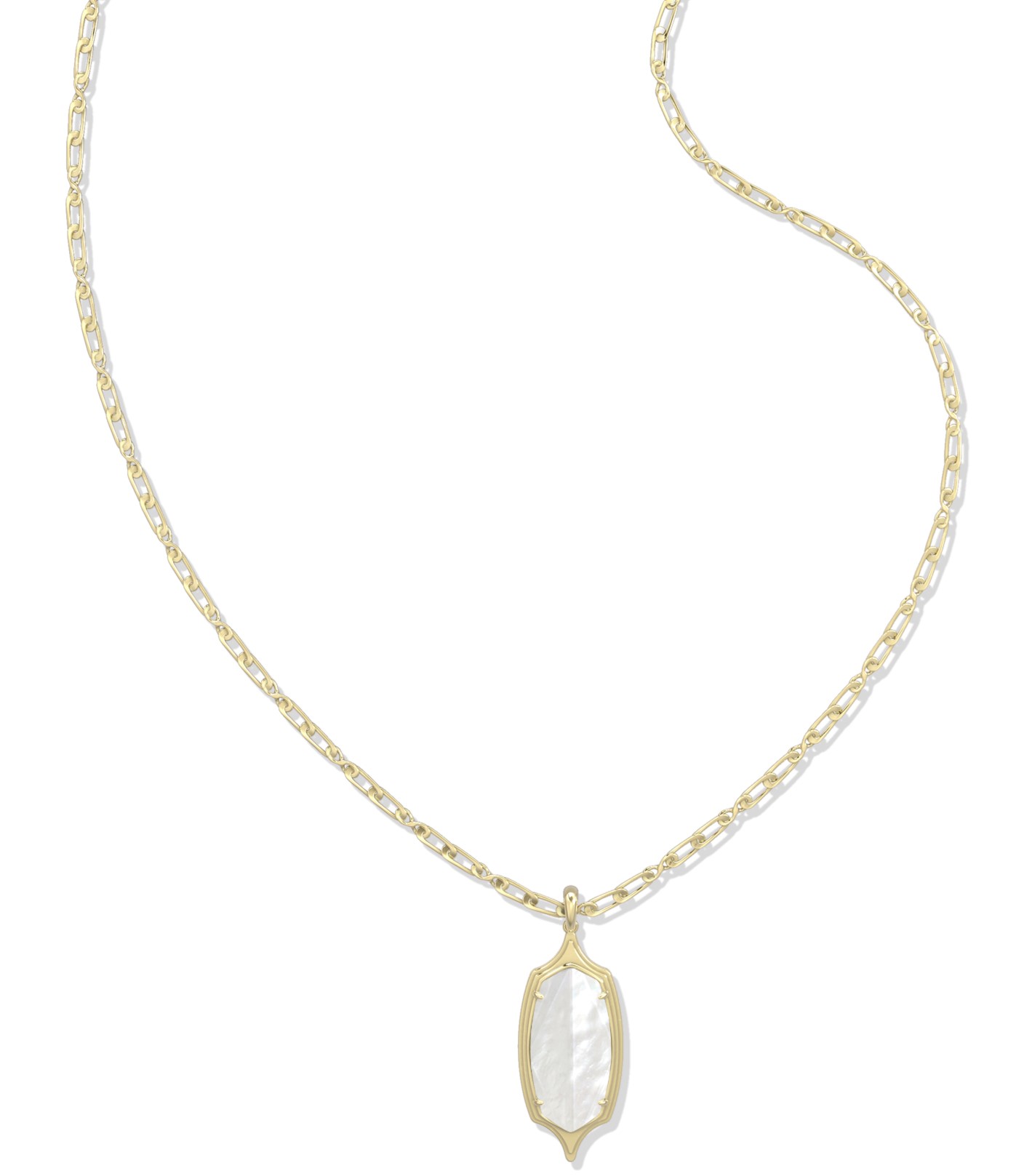 KENDRA SCOTT DANI IVORY MOTHER OF PEARL GOLD TONE LONG NECKLACE