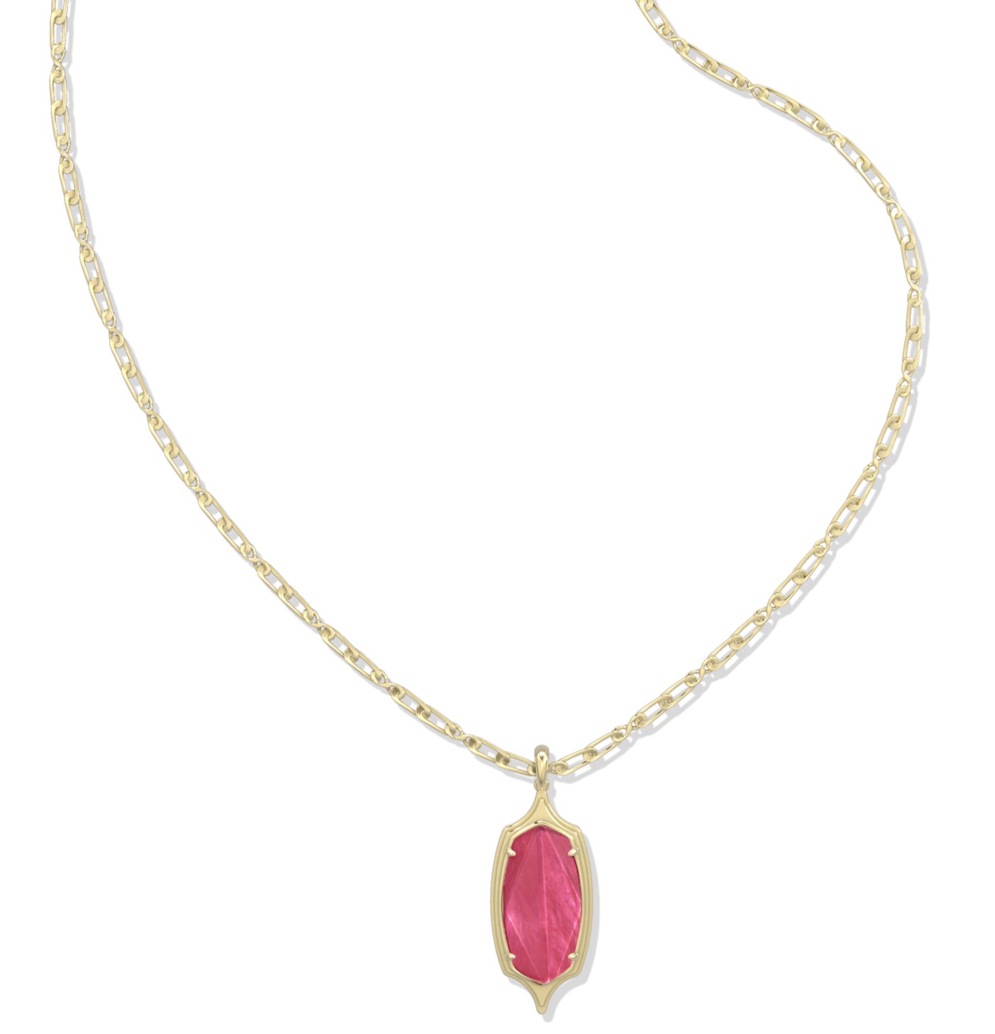 KENDRA SCOTT DANI DARK PINK ILLUSION GOLD TONE LONG NECKLACE