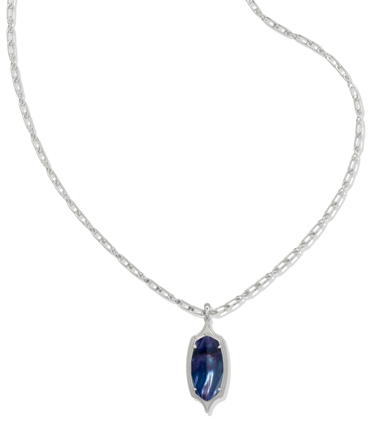 KENDRA SCOTT DANI DARK INDIGO ILLUSION RHODIUM LONG NECKLACE
