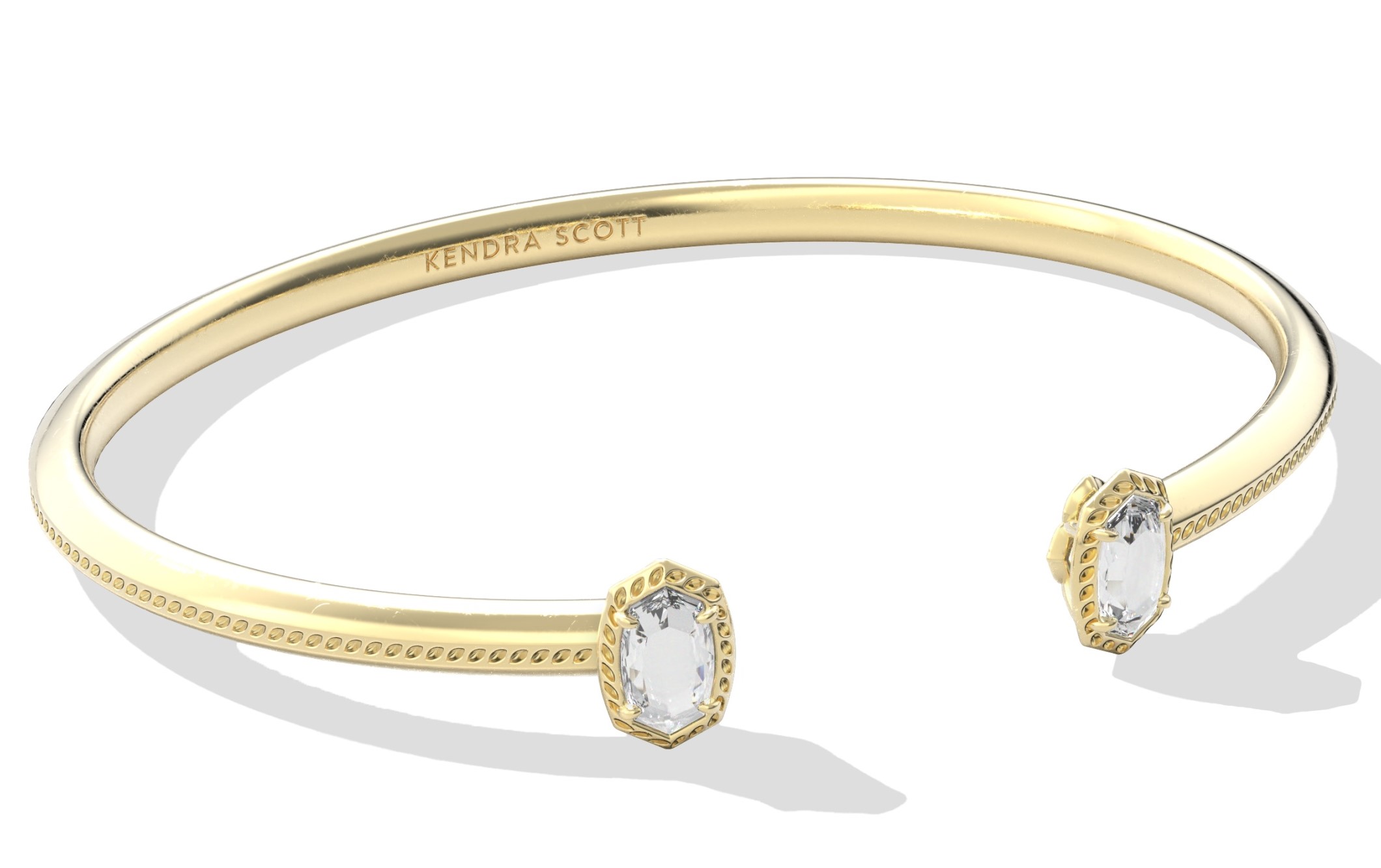 KENDRA SCOTT MINI ELTON GOLD TONE CZ LUXE CUFF BRACELET