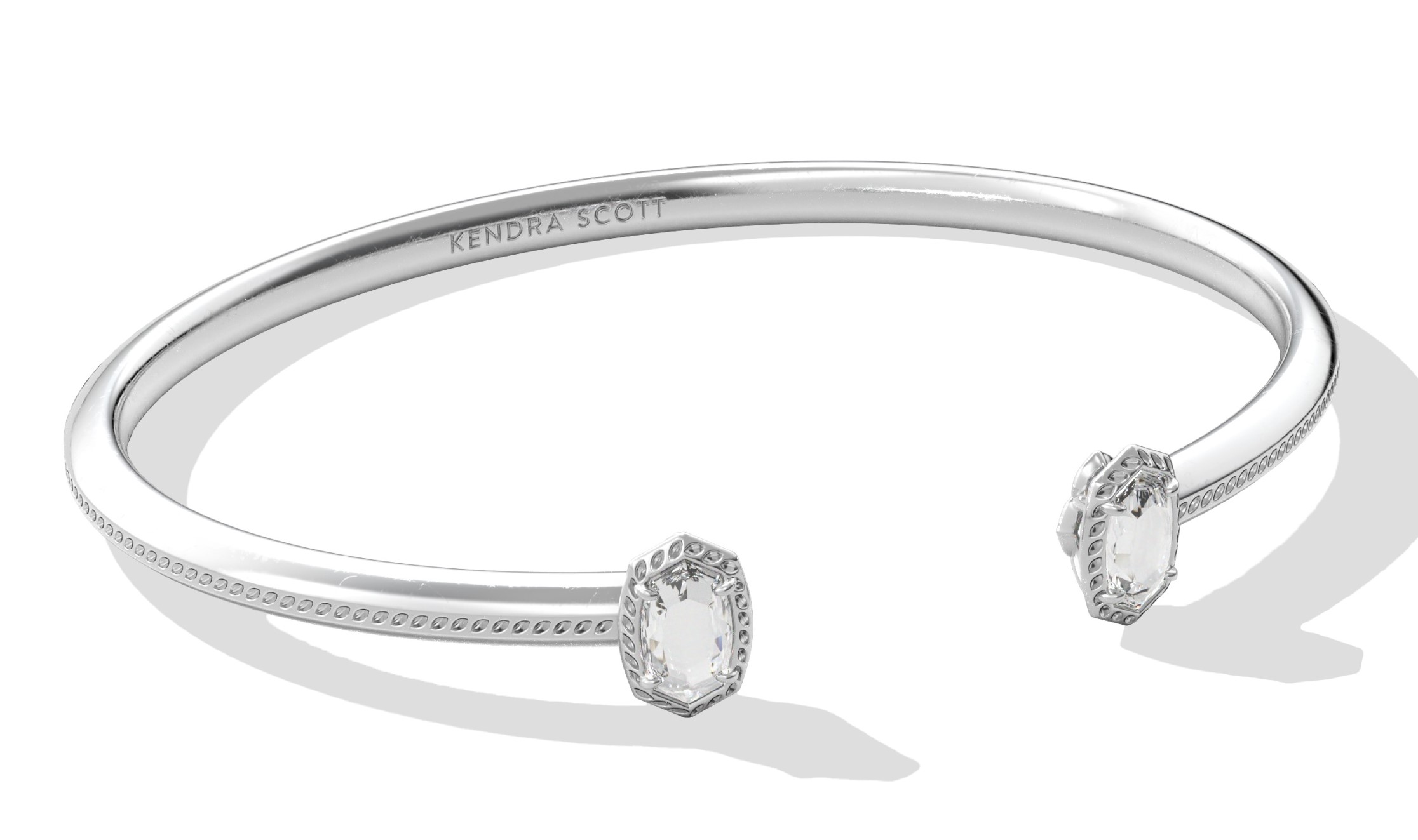KENDRA SCOTT MINI ELTON RHODIUM CZ LUXE CUFF BRACELET