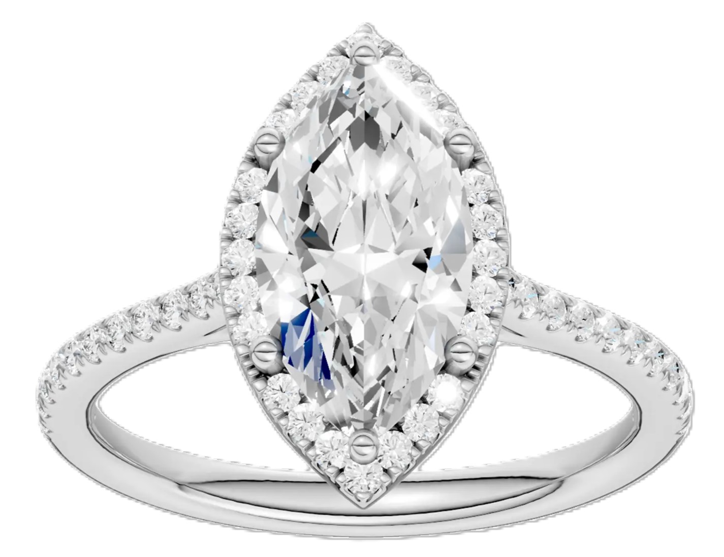 SUPER MAN MADE CREATED 1.52CT MARQUISE DIAMOND CENTER D VS IGI CARD CERT 67J2899826 + 46 ROUND HALO DIAMONDS RING SEMI .25CTW EF VS 14KW