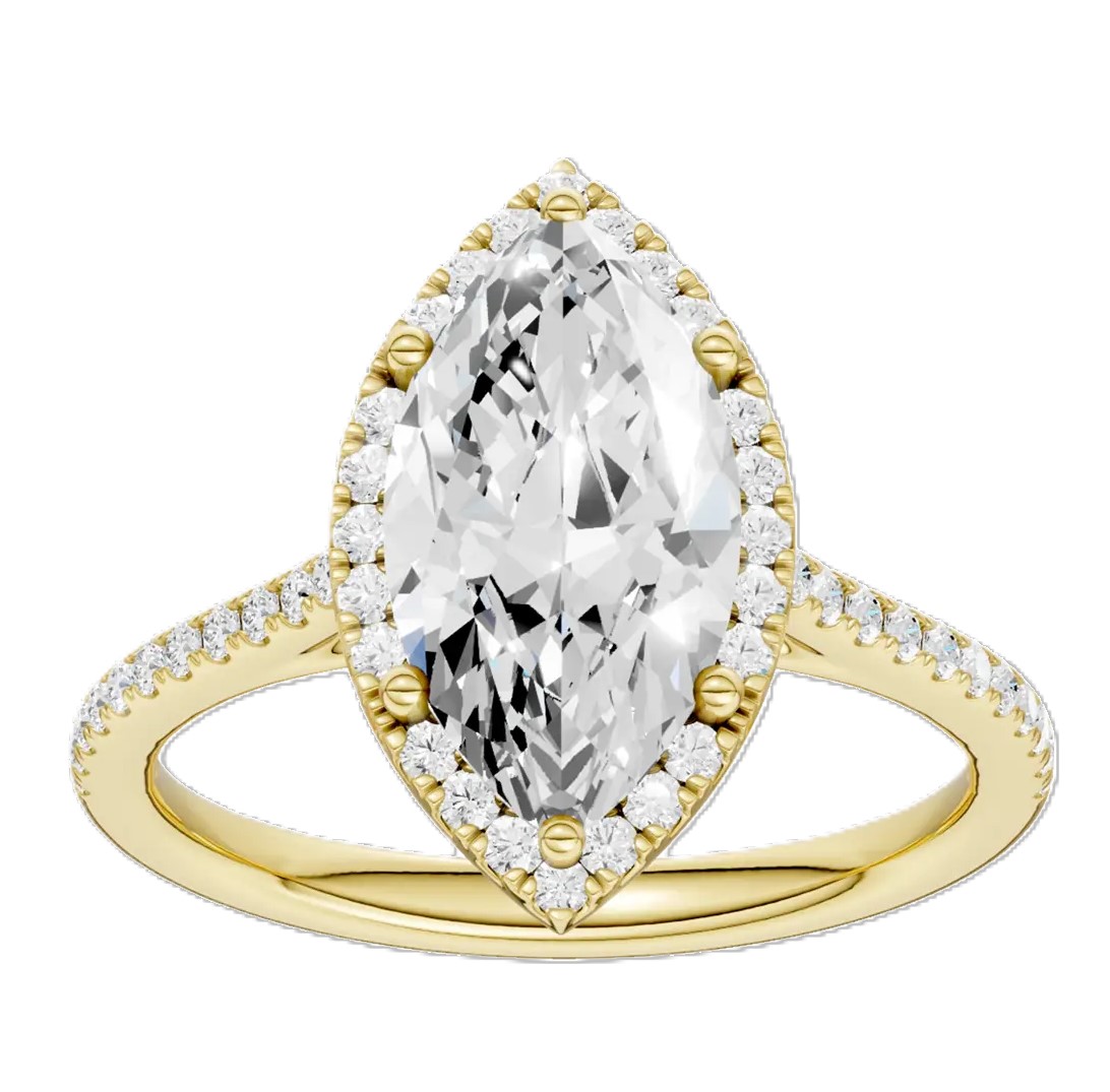 SUPER MAN MADE CREATED 2.03CT MARQUISE DIAMOND CENTER F VS IGI CARD CERT 69J1853826 + 46 ROUND HALO DIAMONDS RING SEMI .25CTW EF VS 14KY