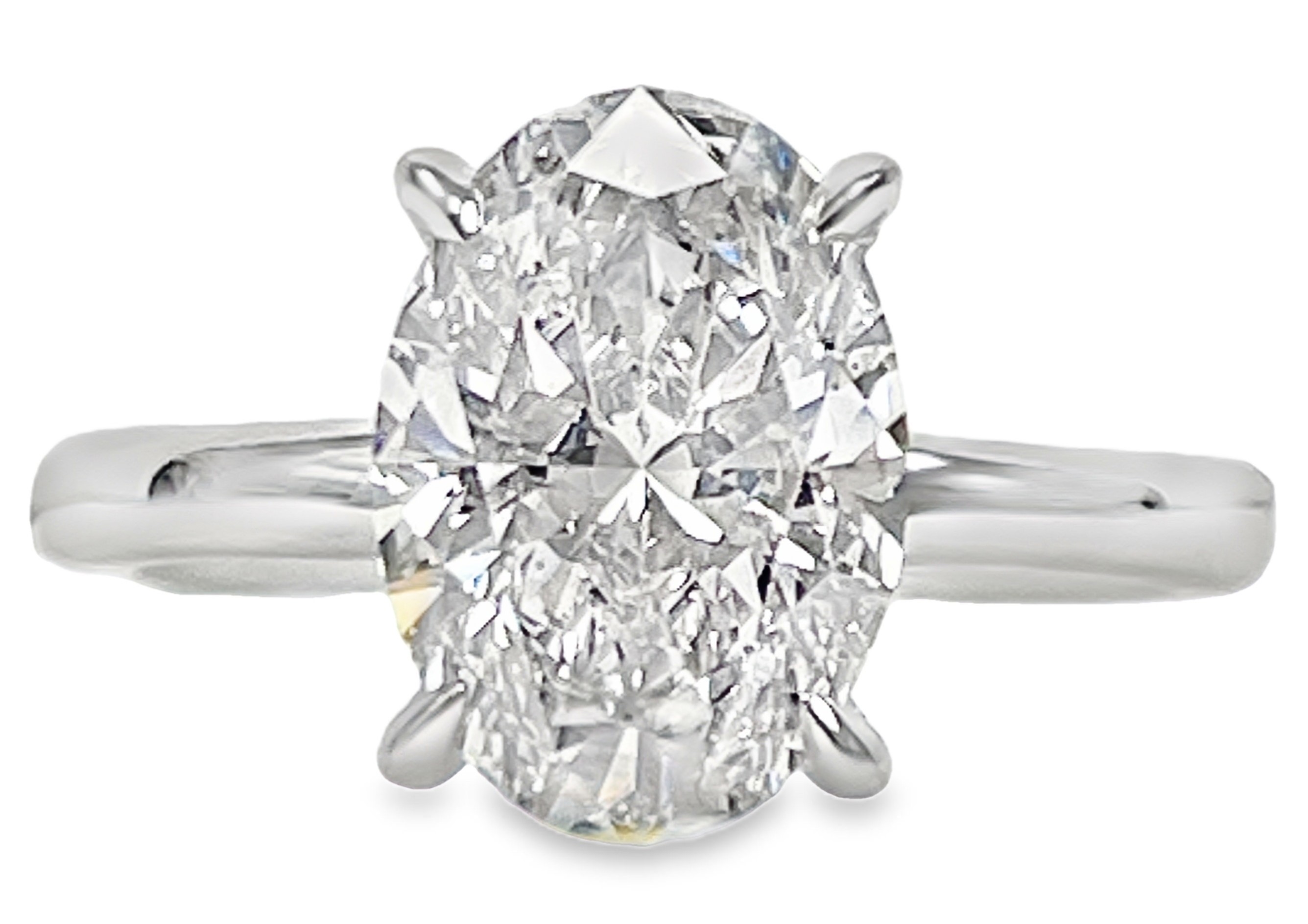 SUPER MAN MADE CREATED 3.07CT OVAL DIAMOND SOLITAIRE RING G VS1 IGI LG578346204 14KW