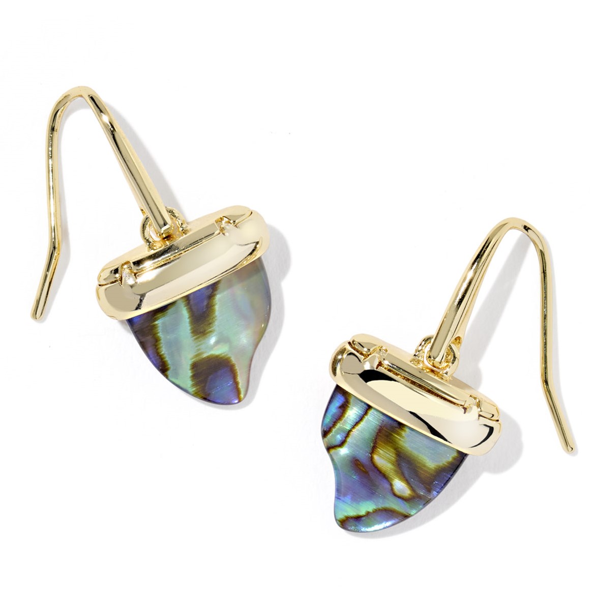 KENDRA SCOTT OLEANA ABALONE SHELL GOLD TONE DROP EARRINGS