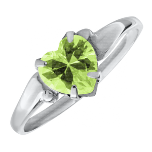 CHILD'S AUGUST CZ HEART RING; SILVER
