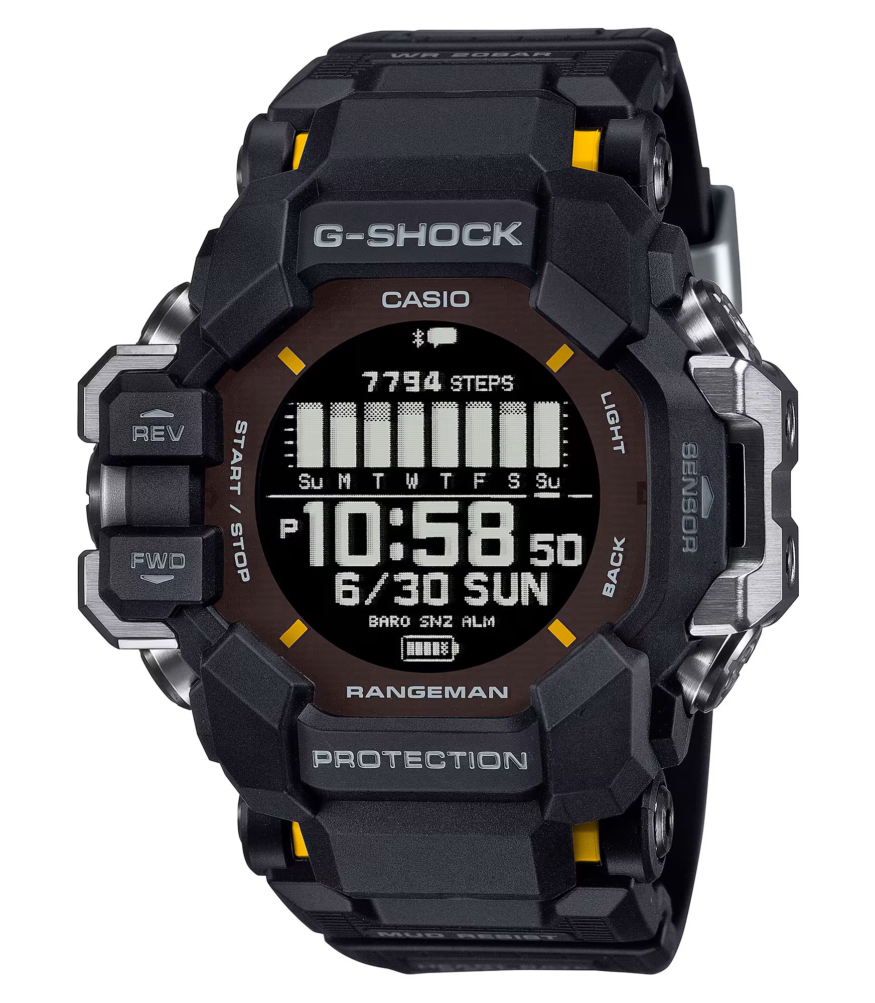 CASIO G-SHOCK DIGITAL RANGEMAN BLACK RESIN STRAP WATCH