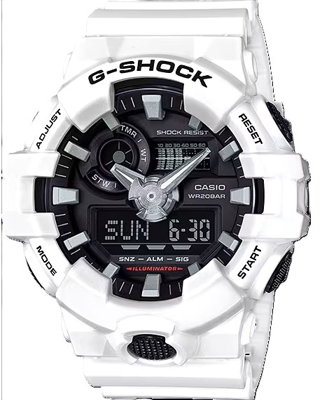 CASIO G-SHOCK FRONTBUTTON RESIN AD WHITEBLACK