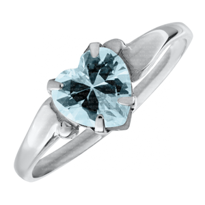 CHILD'S MARCH CZ HEART RING; SILVER