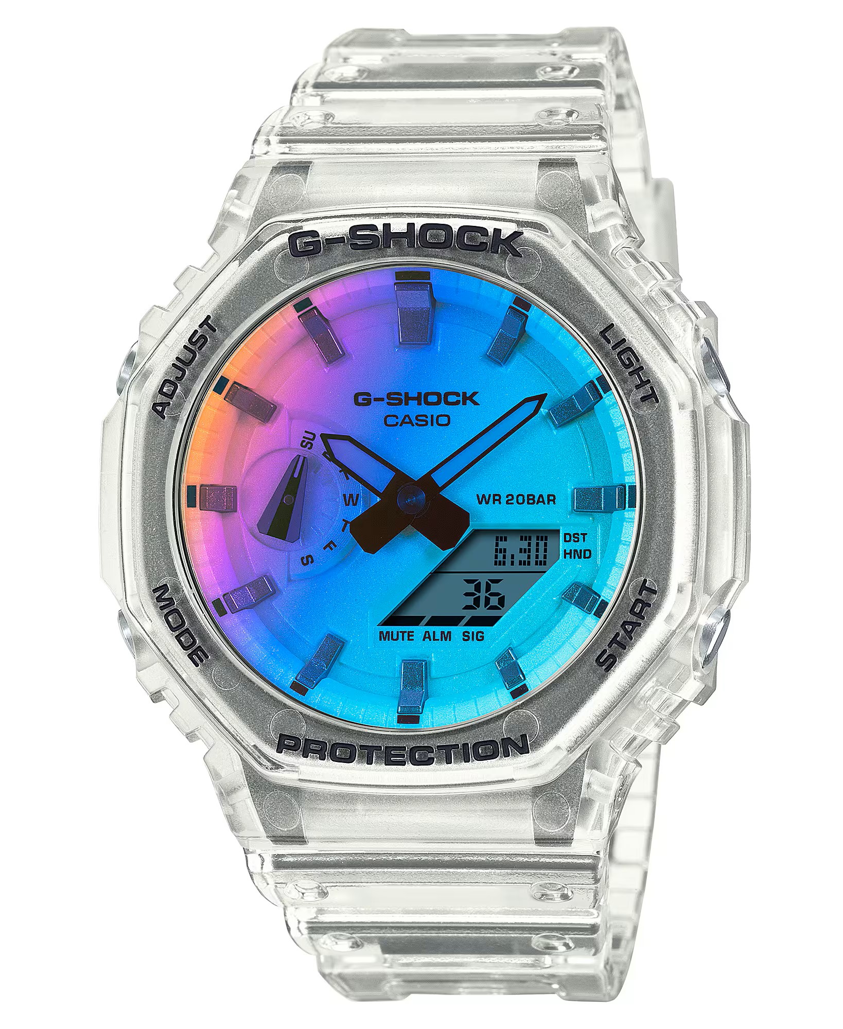 CASIO G-SHOCK ANALOGUE/DIGITAL CLEAR RESIN WATCH