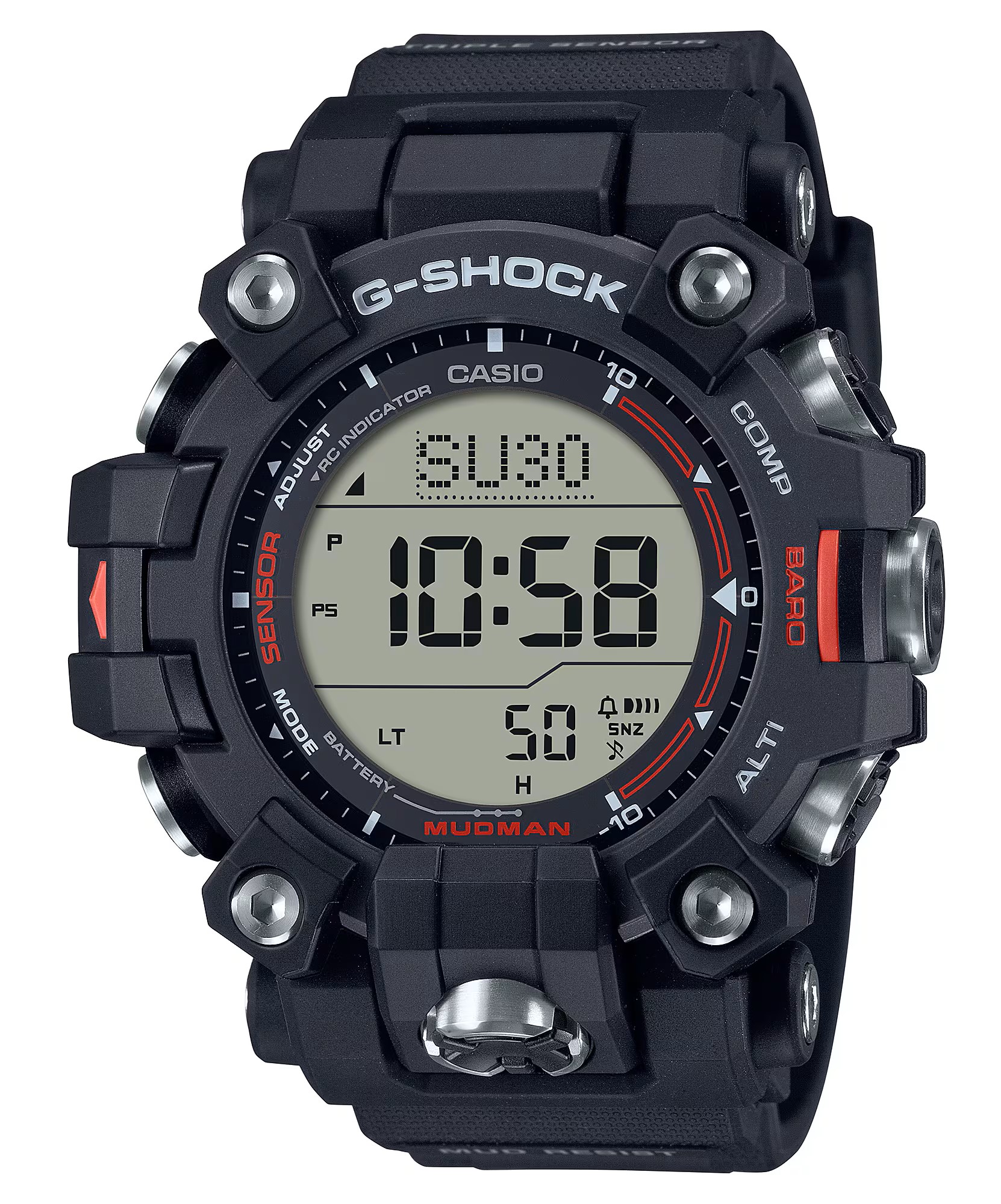 CASIO G-SHOCK SOLAR DIGITAL MUDMAN BLACK RESIN WATCH