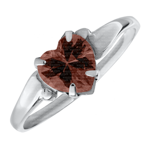 JANUARY BIRTHSTONE CHILD'S HEART RING SILVER