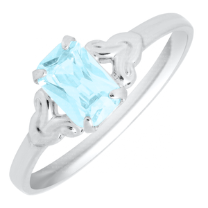 CHILD'S DECEMBER BIRTHSTONE RING; SILVER