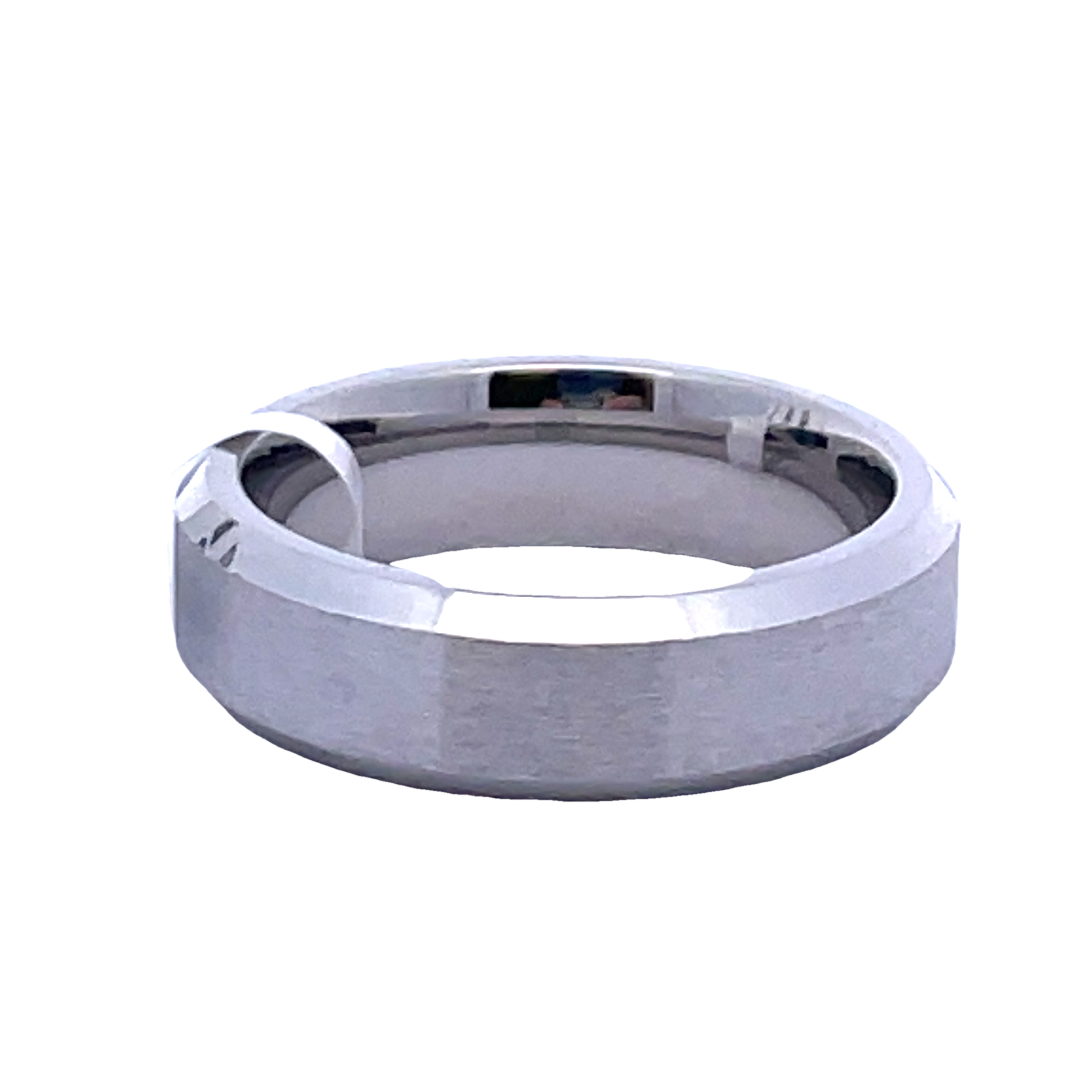 6MM COBALT BEVEL EDGE SATIN CENTER BAND SIZE 8