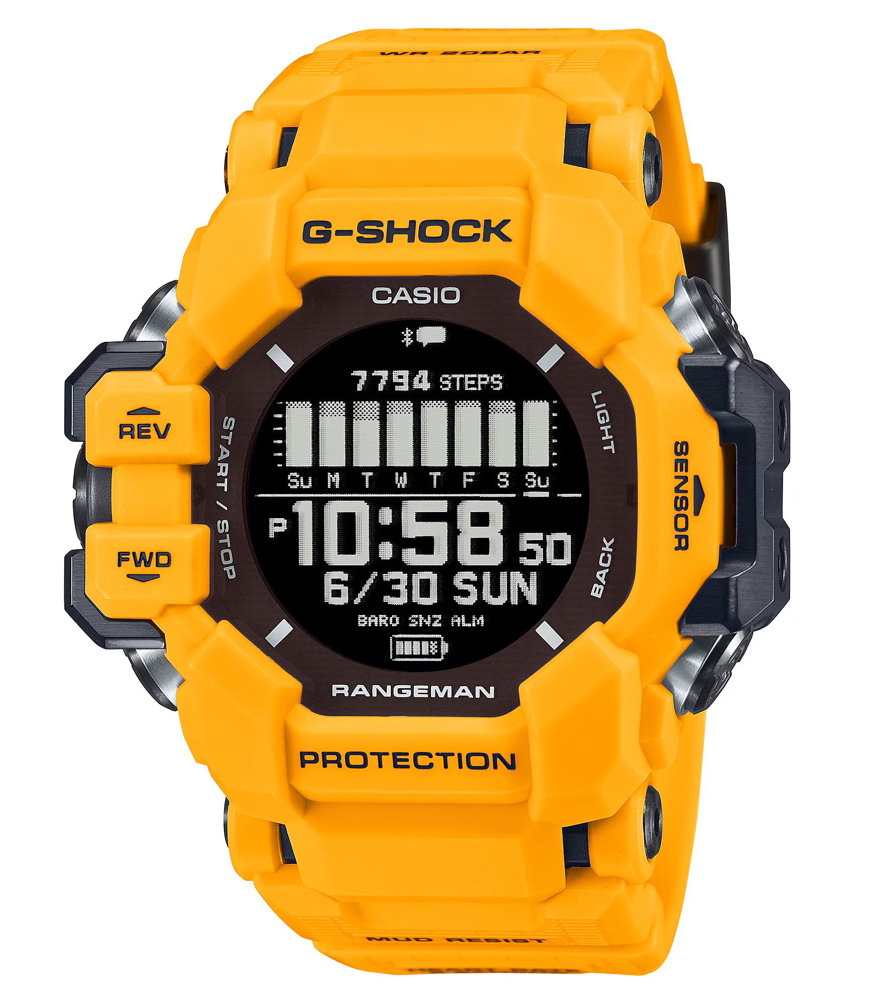 CASIO G-SHOCK RANGEMAN DIGITAL YELLOW RESIN STRAP WATCH