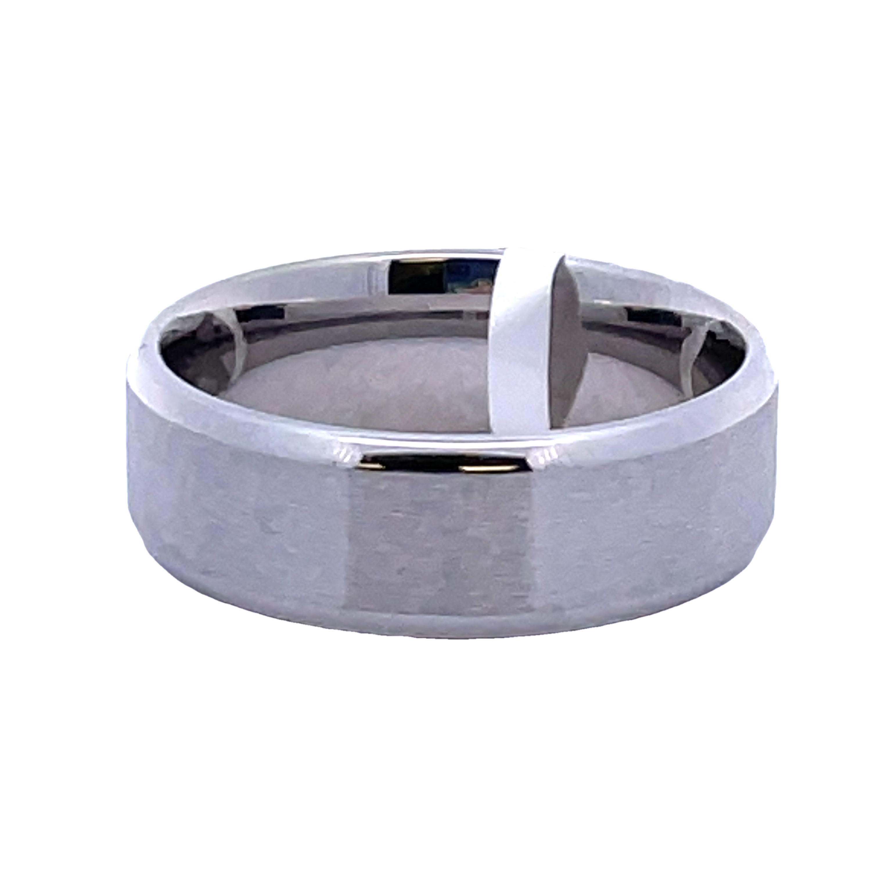 8MM COBALT BEVEL EDGE SATIN CENTER BAND SIZE 12