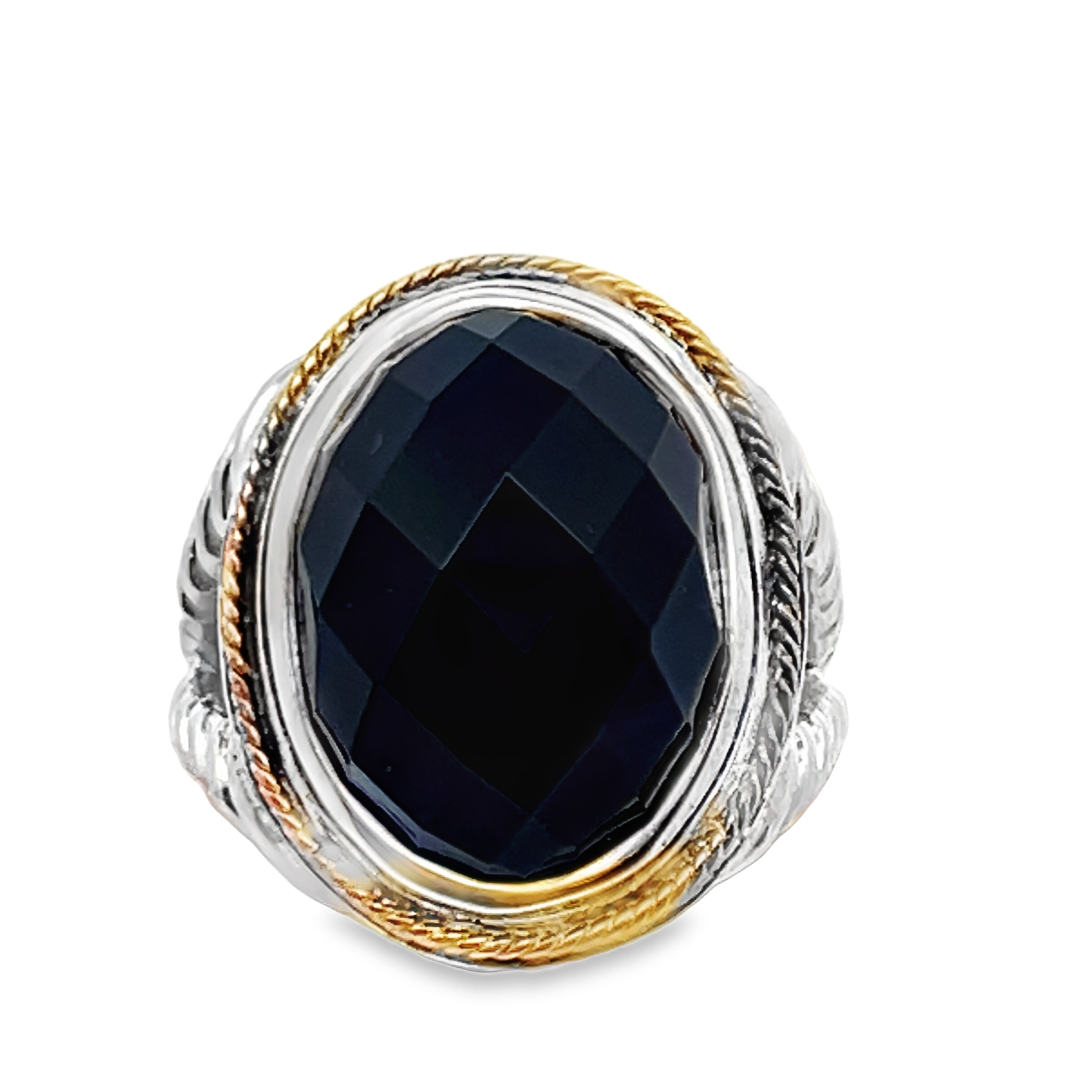 LDS OVAL BLACK AGATE TT RINGSS TT